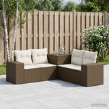 vidaXL Bankstel 5 st Zwart Poly Rattan en Staal
