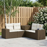 vidaXL Bankstel 5 st Zwart Poly Rattan en Staal
