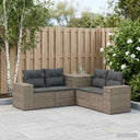 vidaXL Bankstel 5 st Zwart Poly Rattan en Staal