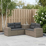 vidaXL Bankstel 5 st Zwart Poly Rattan en Staal