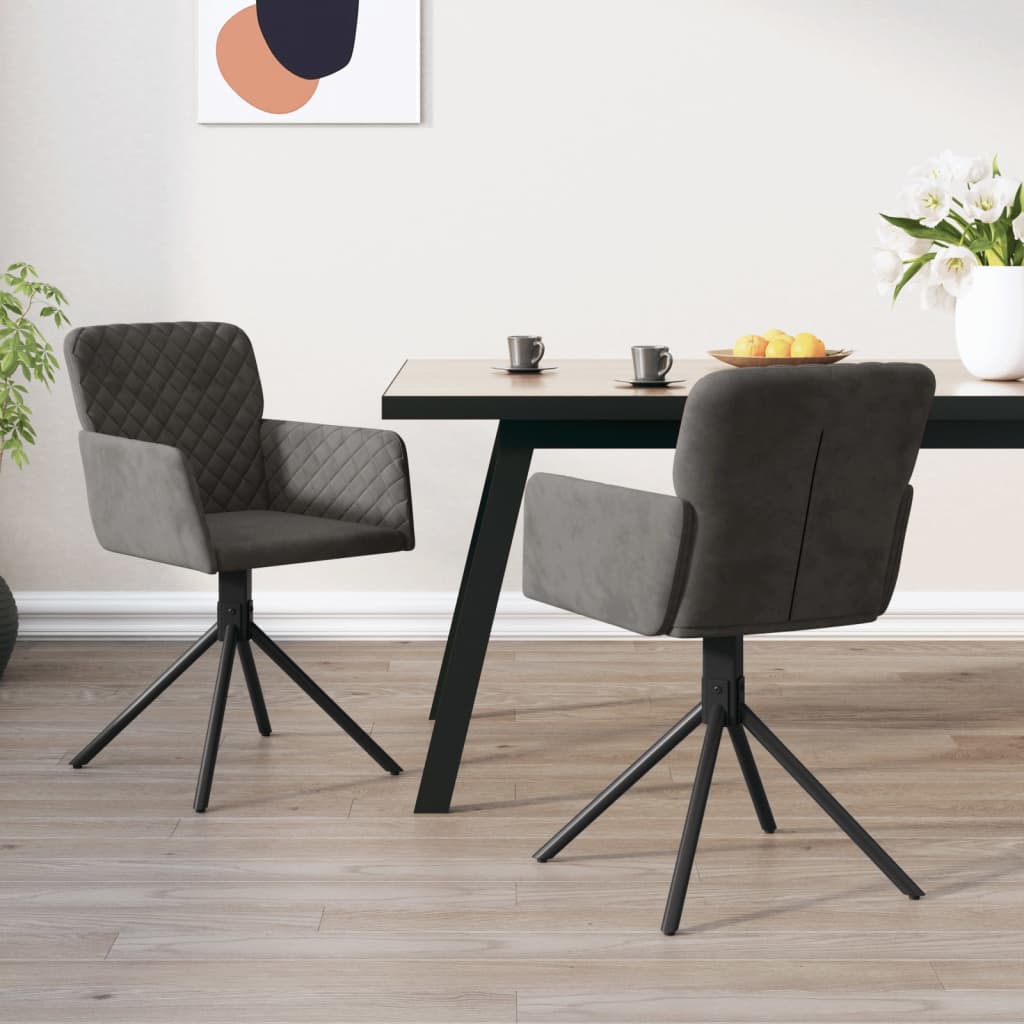 vidaXL Eetkamerstoelen draaibaar 2 st fluweel blauw
