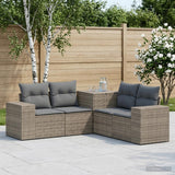 vidaXL Bankstel 5 st Zwart Poly Rattan en Staal