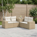 vidaXL Bankstel 5 st Zwart Poly Rattan en Staal