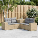 vidaXL Bankstel 5 st Zwart Poly Rattan en Staal