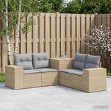 vidaXL Bankstel 5 st Zwart Poly Rattan en Staal