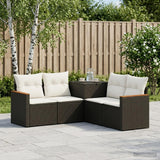 vidaXL Bankstel 5 st Zwart Poly Rattan en Staal