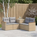 vidaXL Bankstel 5 st Zwart Poly Rattan en Staal