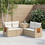 vidaXL Bankstel 5 st Zwart Poly Rattan en Staal