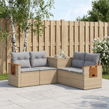 vidaXL Bankstel 5 st Zwart Poly Rattan en Staal
