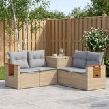 vidaXL Bankstel 5 st Zwart Poly Rattan en Staal