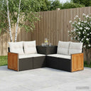 vidaXL Bankstel 5 st Zwart Poly Rattan en Staal