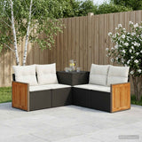 vidaXL Bankstel 5 st Zwart Poly Rattan en Staal
