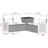 vidaXL Bankstel 5 st Zwart Poly Rattan en Staal