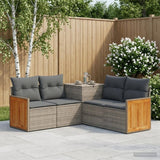 vidaXL Bankstel 5 st Zwart Poly Rattan en Staal