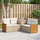 vidaXL Bankstel 5 st Zwart Poly Rattan en Staal