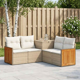 vidaXL Bankstel 5 st Zwart Poly Rattan en Staal