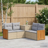 vidaXL Bankstel 5 st Zwart Poly Rattan en Staal