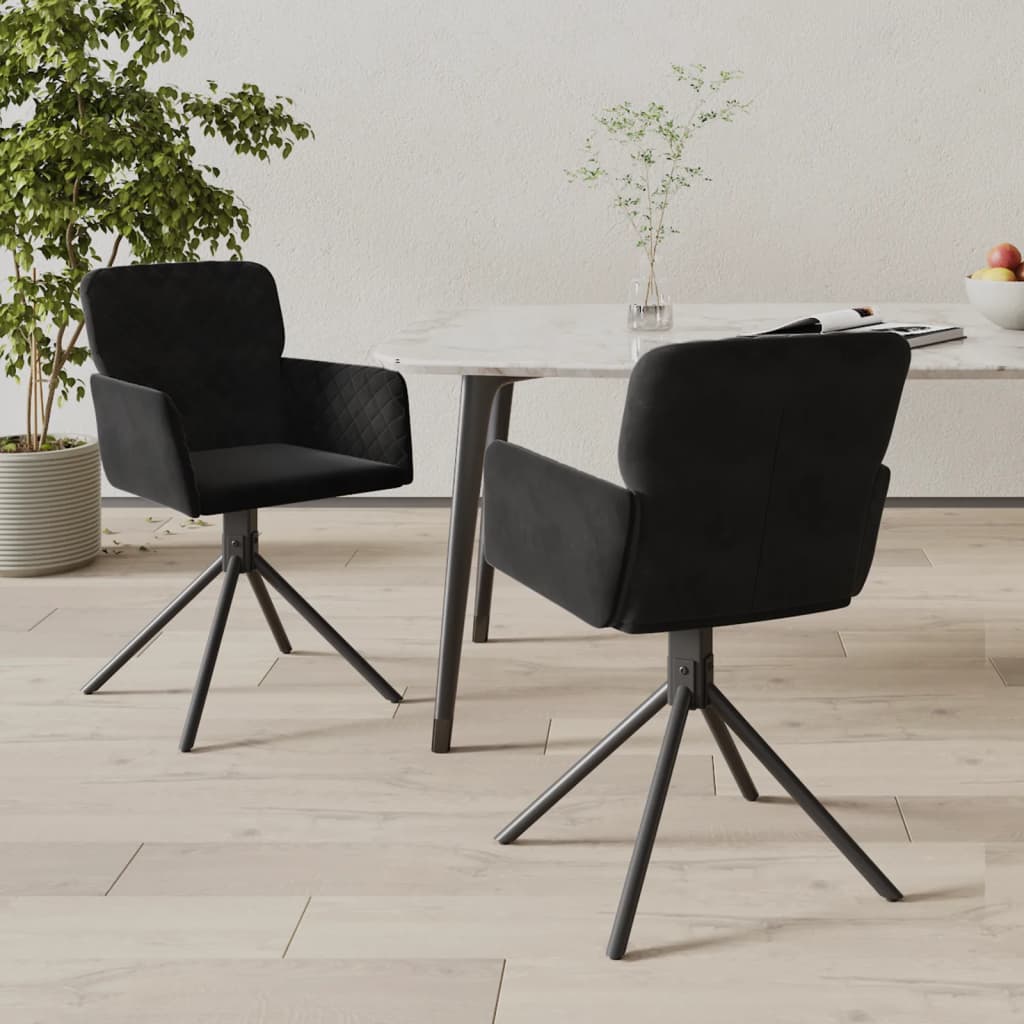 vidaXL Eetkamerstoelen draaibaar 2 st fluweel blauw