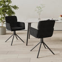 vidaXL Eetkamerstoelen draaibaar 2 st fluweel blauw
