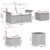 vidaXL Bankstel 8 st Zwart Poly Rattan en Staal