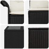 vidaXL Bankstel 8 st Zwart Poly Rattan en Staal