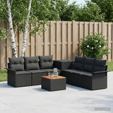 vidaXL Bankstel 8 st Zwart Poly Rattan en Staal