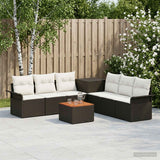vidaXL Bankstel 8 st Zwart Poly Rattan en Staal
