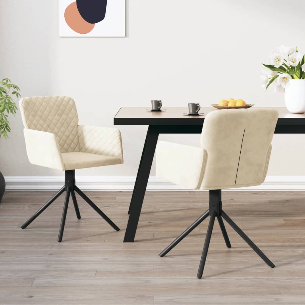 vidaXL Eetkamerstoelen draaibaar 2 st fluweel blauw