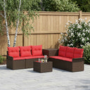 vidaXL Bankstel 8 st Zwart Poly Rattan en Staal