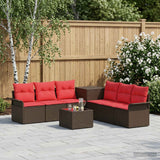 vidaXL Bankstel 8 st Zwart Poly Rattan en Staal