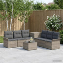 vidaXL Bankstel 8 st Zwart Poly Rattan en Staal