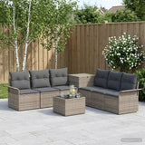vidaXL Bankstel 8 st Zwart Poly Rattan en Staal