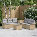 vidaXL Bankstel 8 st Zwart Poly Rattan en Staal