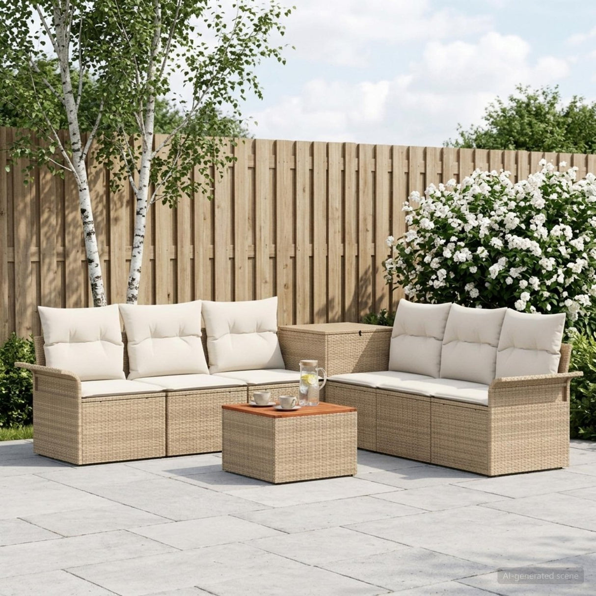 vidaXL Bankstel 8 st Zwart Poly Rattan en Staal