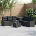 vidaXL Sofa Set 8 pcs Black Poly Rattan and Steel