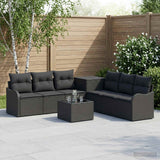 vidaXL Sofa Set 8 pcs Black Poly Rattan and Steel