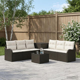 vidaXL Sofa Set 8 pcs Black Poly Rattan and Steel