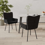 vidaXL Eetkamerstoelen 2 st fluweel donkergroen