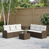 vidaXL Sofa Set 8 pcs Black Poly Rattan and Steel