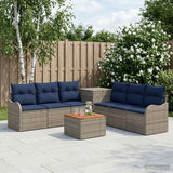 vidaXL Sofa Set 8 pcs Black Poly Rattan and Steel