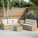 vidaXL Sofa Set 8 pcs Black Poly Rattan and Steel