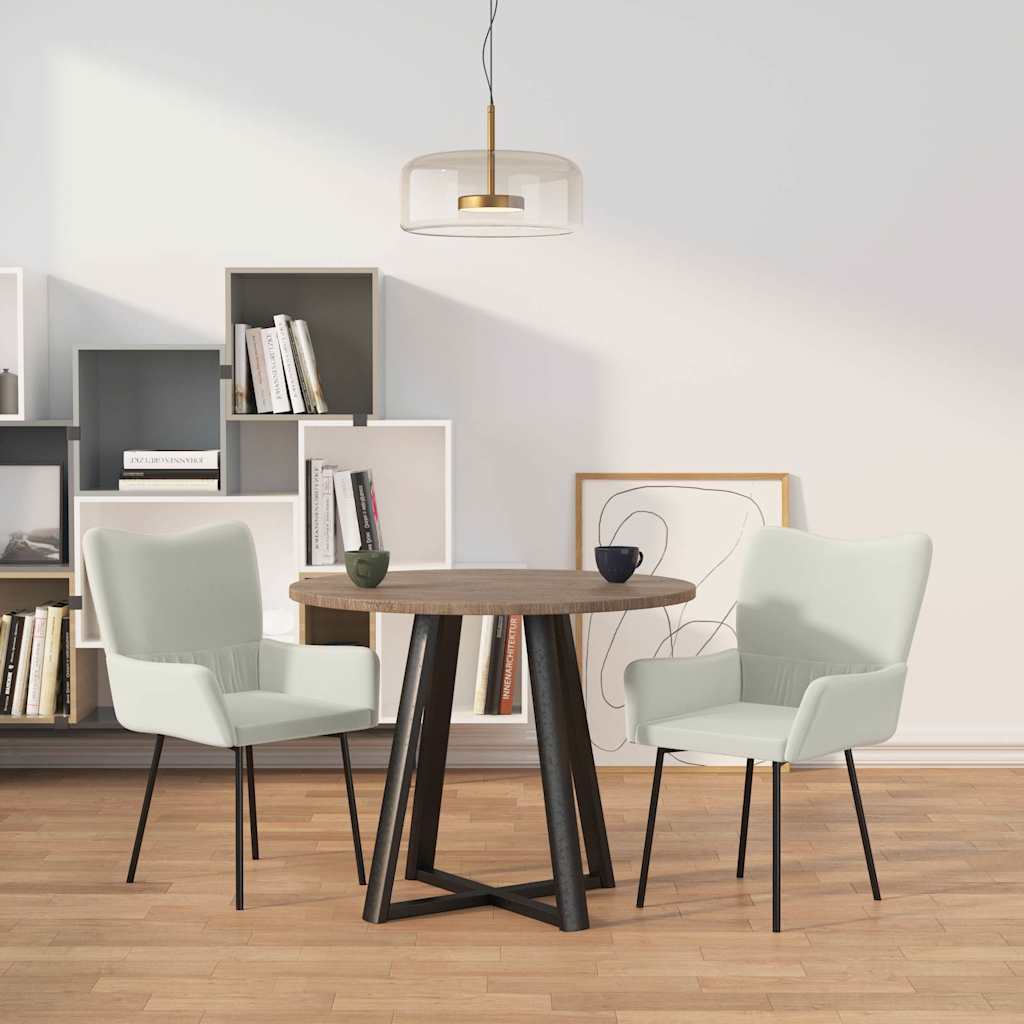 vidaXL Eetkamerstoelen 2 st fluweel donkergroen