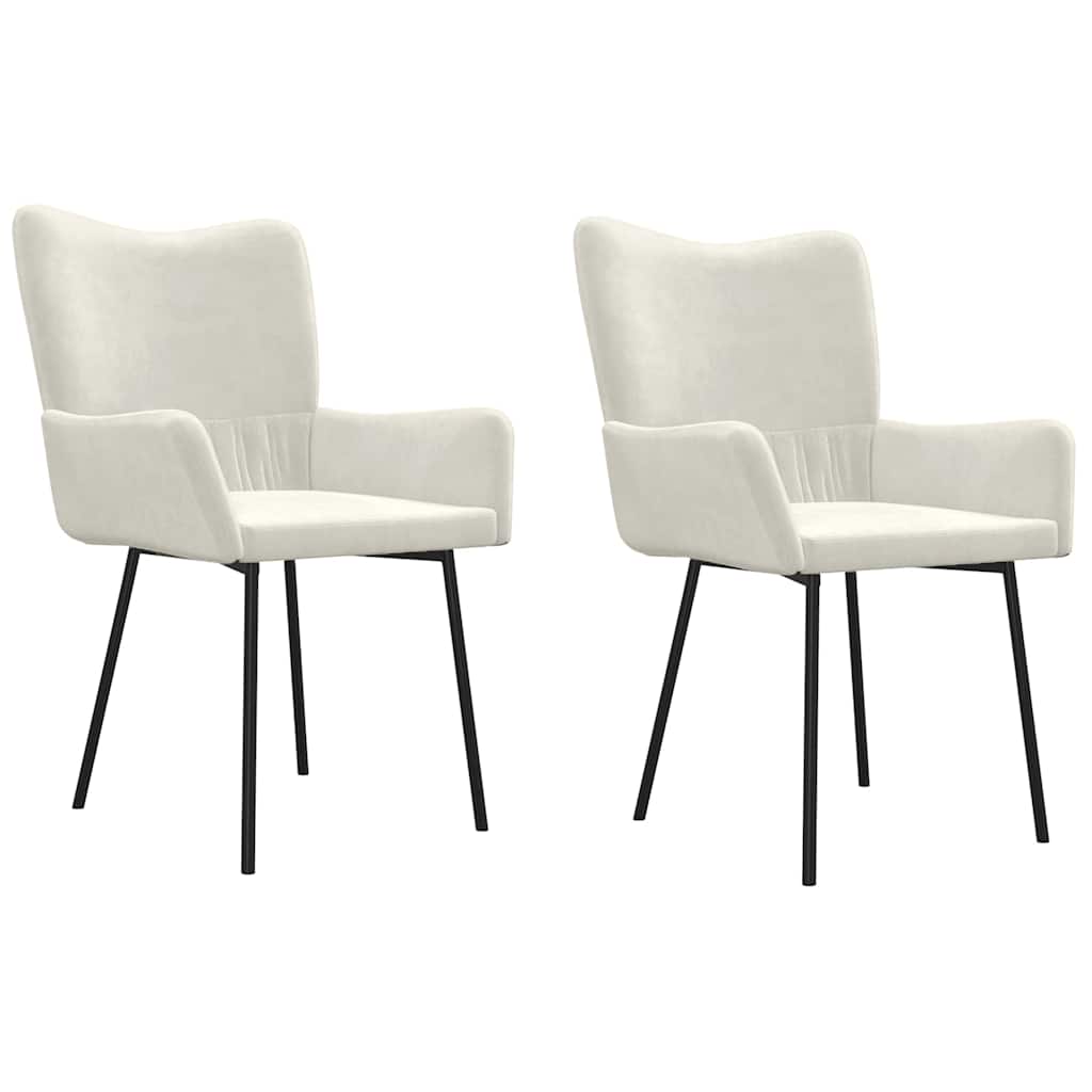vidaXL Eetkamerstoelen 2 st fluweel donkergroen