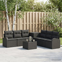 vidaXL Bankstel 8 st Zwart Poly Rattan en Staal