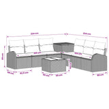 vidaXL Bankstel 8 st Zwart Poly Rattan en Staal