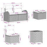 vidaXL Bankstel 8 st Zwart Poly Rattan en Staal