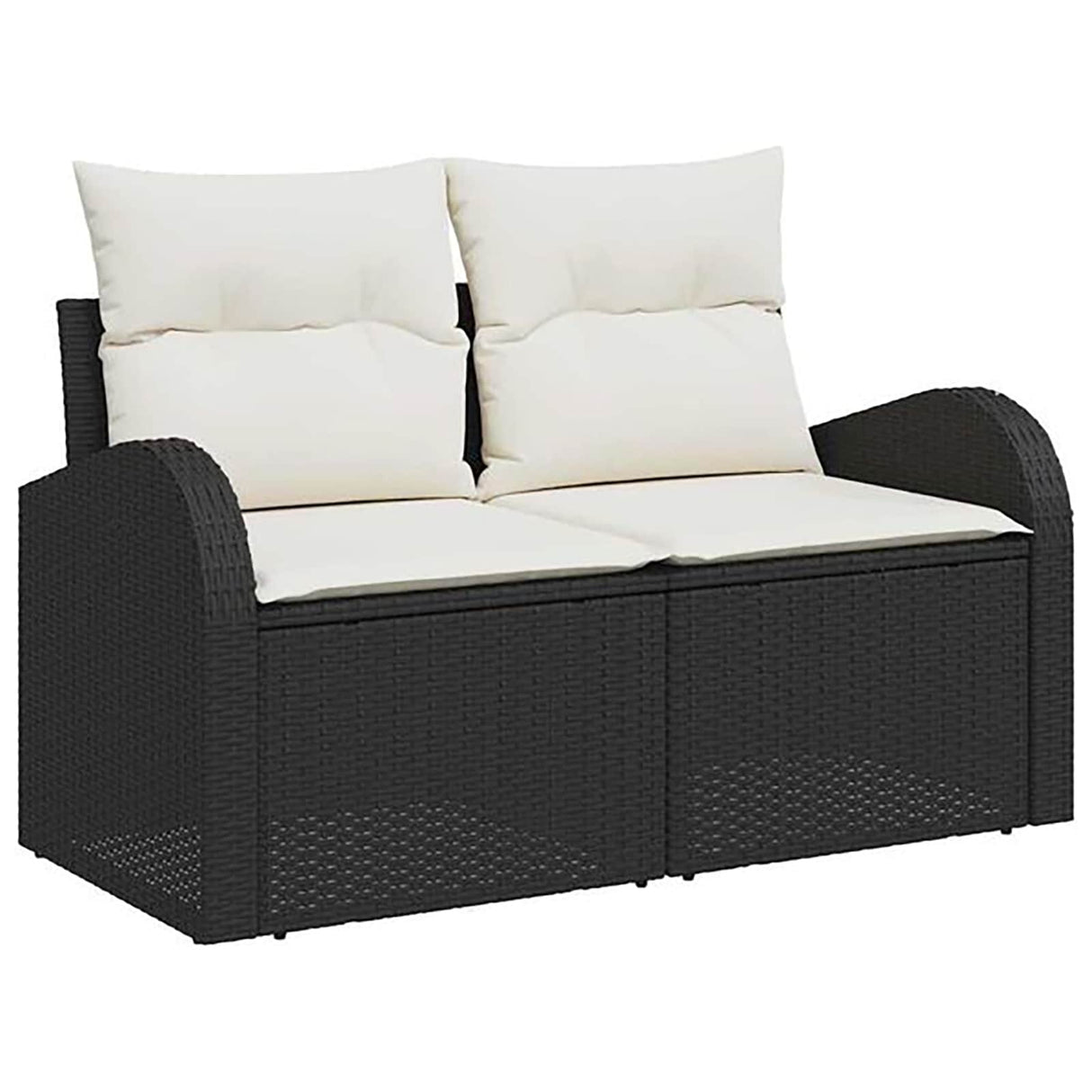 vidaXL Bankstel 8 st Zwart Poly Rattan en Staal