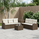 vidaXL Bankstel 8 st Zwart Poly Rattan en Staal