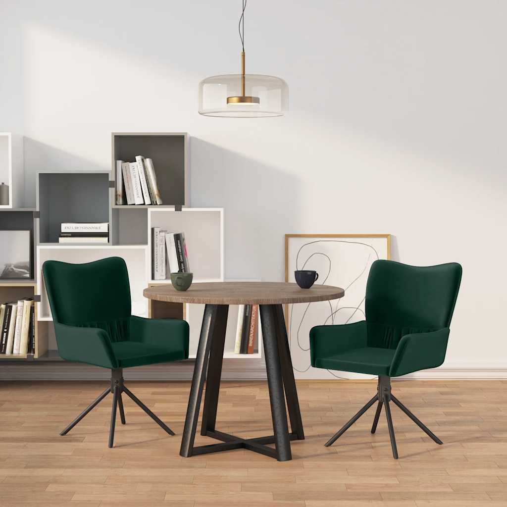 vidaXL Eetkamerstoelen draaibaar 2 st fluweel blauw