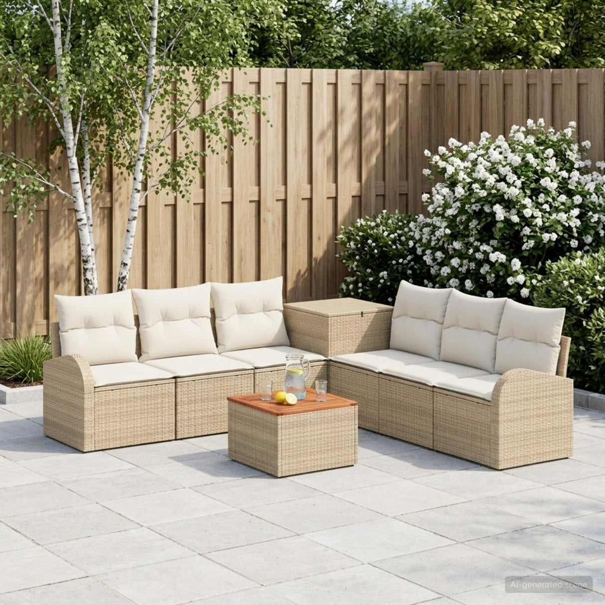 vidaXL Bankstel 8 st Zwart Poly Rattan en Staal